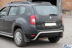 Захист заднього бампера (одинарна нержавіюча труба - одинарний ус) Dacia Duster (10+)