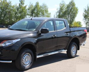 Бічний захист пороги труби Mitsubishi L 200 96-06 07-10 10-15 15+ Кенгурятник дуги пороги