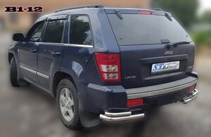 Захист заднього бампера (подвійна нержавіюча труба - подвійний ус) Jeep Grand Cherokee (05-07)