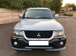 Захист переднього бампера ВУС подвійний Mitsubishi Pajero Sport 1996-2008 Кенгурятник захист бампера дуги пороги