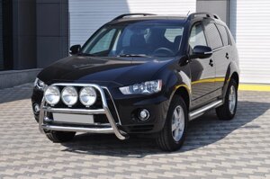 Кенгурятник WT018 (нерж.) для Mitsubishi Outlander 2006-2012рр. Високий