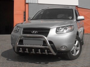 Кенгурятник WT003 (нерж.) для Hyundai Santa Fe 2 2006-2012рр.