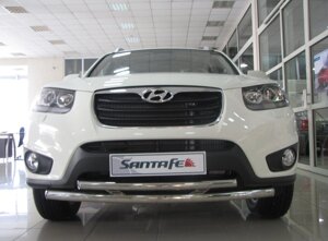 Захист переднього бампера ВУС подвійний Hyundai Santa Fe CITYGUARD 2006-2012 кенгурятник