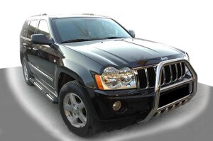 Кенгурятник високий з двома перемичками і грилем QT007 для Jeep Grand Cherokee WK 2004-2010рр.