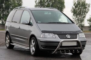 Кенгурятник WT003 (нерж) 60 мм, без напису для Volkswagen Sharan 2010 мм.