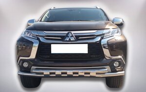 Захист переднього бампера ВУС SHARK Mitsubishi Pajero Sport 2016+ Кенгурятник захист бампера дуги пороги