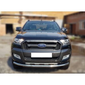 Захист переднього бампера (одинарна нержавіюча труба - одинарний ус) Ford Ranger (18+)