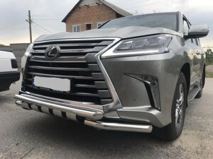 Захист переднього бампера (нержавіюча труба - ус) LEXUS GX (C 2014--)