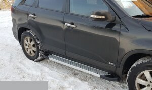 Бічний захист пороги майданчик Kia Sorento 2009-2015 кенгурятник захист задня дуги пороги