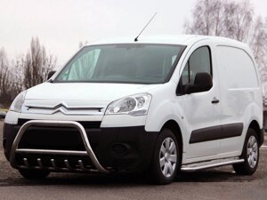 Захист переднього бампера - Кенгурятник з трубою і грилем Citroen Berlingo (08+)