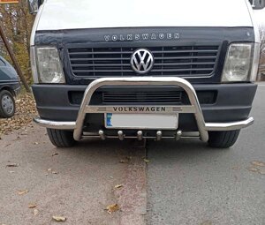 Захист переднього бампера - Кенгурятник Volkswagen LT (1996-2006, 2006+) з написом