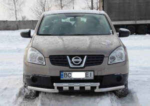 Захист переднього бампера ВУС подвійний SHARK Nissan Qashqai 06-13 14-17 17+ кенгурятник дуги пороги