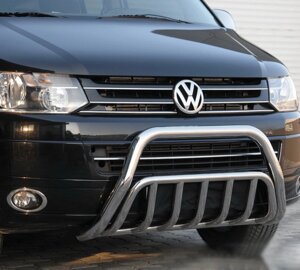 Кенгурятник WT002 (нерж) для Volkswagen T5 рестайлінг 2010-2015 років.