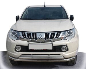 Передня захист ST014 (нерж) для Mitsubishi L200 2015 мм.