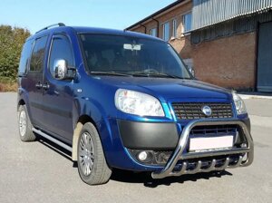 Захист переднього бампера - Кенгурятник з трубою і грилем Fiat Doblo (00-09)