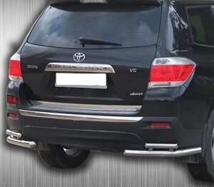 Задні куточки захист 2 шт нерж на Toyota Highlander 2010-2013