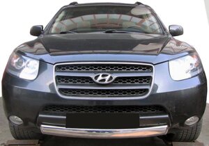 Передня захист ST008-Oval (нерж.) для Hyundai Santa Fe 2 2006-2012рр.