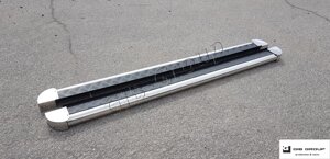 Пороги бічні труба з листом Hyundai Santa Fee (06-12) 18+ D60 Silver-black-inside