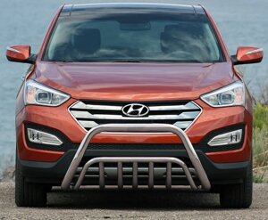 Кенгурятник WT002 (нерж) для Hyundai Santa Fe 3 2012-2018рр.