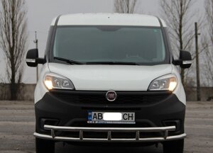 Захист переднього бампера ВУС подвійний Fiat Doblo 2010+ Захист заднього бампера кенгурятник дуги пороги