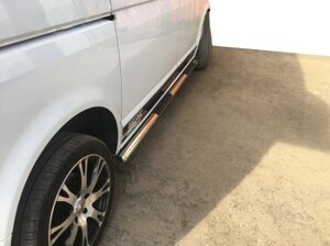 Бічні труби (2 шт., нерж) 60мм, Коротка база для Volkswagen T5 Transporter 2003-2010рр.