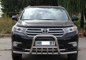 Кенгурятник + ВУС для Toyota Highlander 2010-2013 захист бампера дуги пороги
