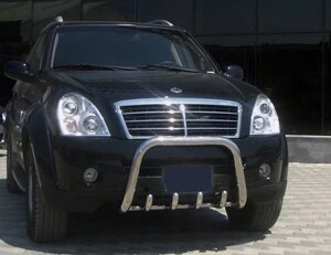 Кенгурятник QT006 (нерж) для SsangYong Rexton I 2001-2017 рр.