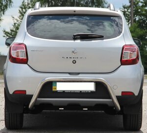 Захист заднього бампера (одинарна нержавіюча труба - одинарний вус) Renault Sandero - Stepway ll (12+)