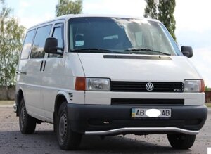 Захист переднього бампера (одинарна нержавіюча труба - одинарний ус) Volkswagen T4 (90-03)