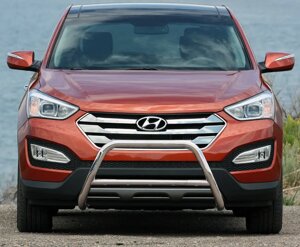 Кенгурятник WT006 (нерж) для Hyundai Santa Fe 3 2012-2018рр.