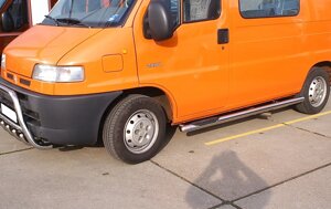 Бічні труби (2 шт., нерж.) Коротка база, Ø70 для Citroen Jumper 2007 та 2014 мм.