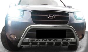 Кенгурятник WT004 (нерж.) для Hyundai Santa Fe 2 2006-2012рр.