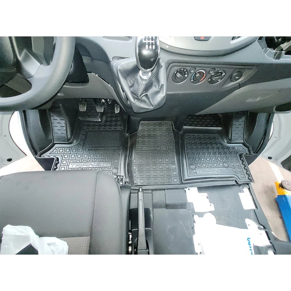 Поліуретанові (автогум) килимки в салон Ford Transit 2014-/ Форд Транзит  2014- (1+1) від компанії AUTOAS - фото 1