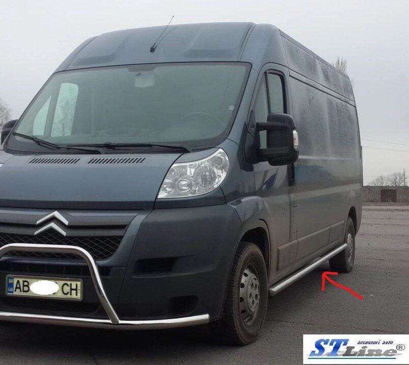 Пороги бічні труба без накладок Citroen Jumper (07+) D60 Длинная база від компанії AUTOAS - фото 1