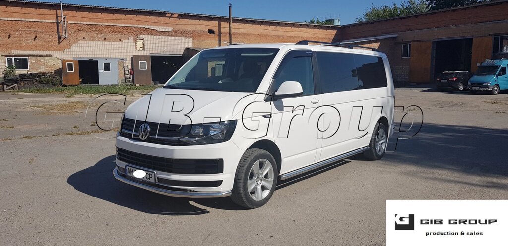 Пороги бічні труба Volkswagen T6 (16+) D71 без накладок короткая база від компанії AUTOAS - фото 1