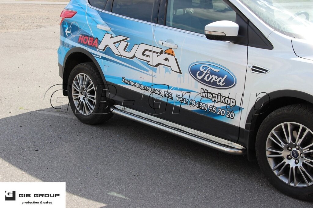 Пороги бічні труба з листом Ford Kuga (13+) D60 від компанії AUTOAS - фото 1