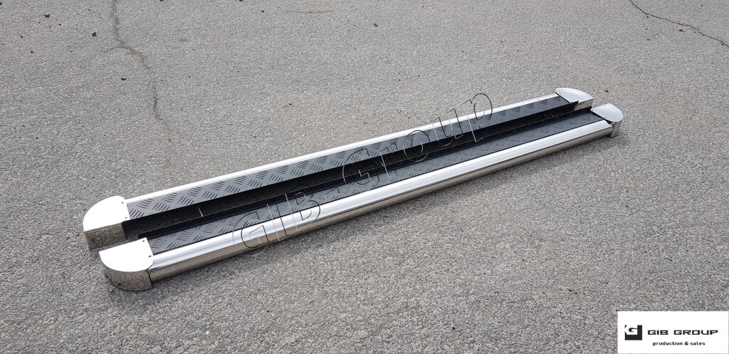 Пороги бічні труба з листом Hyundai Santa Fee (06-12) 18+ D60 Silver-black-inside від компанії AUTOAS - фото 1