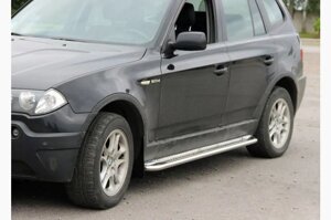 Пороги труба з листом Ø60 BMW X3 (04-06)