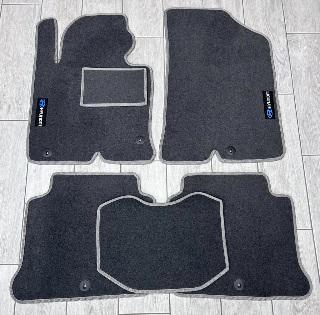 Ворсові килимки  в салон для Hyundai Sonata (2016-)/Хюндай Соната (Сірі) від компанії AUTOAS - фото 1