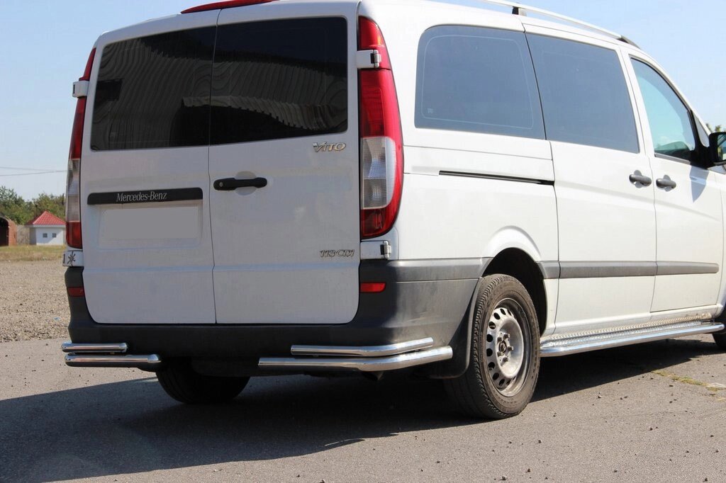 Задні куточки AK003-Double (2 шт, нерж) для Mercedes Vito W639 2004-2015рр. від компанії AUTOAS - фото 1