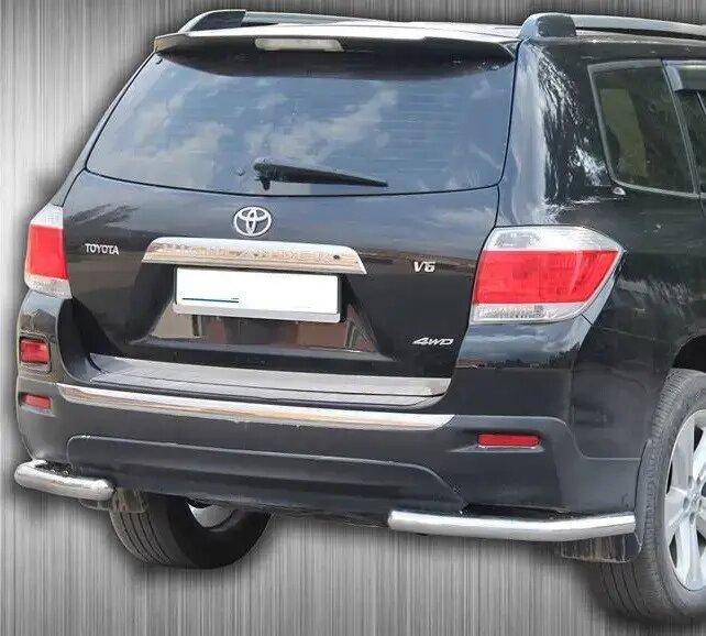 Задні куточки захист 2 шт нерж на Toyota Highlander 2010-2013 від компанії AUTOAS - фото 1