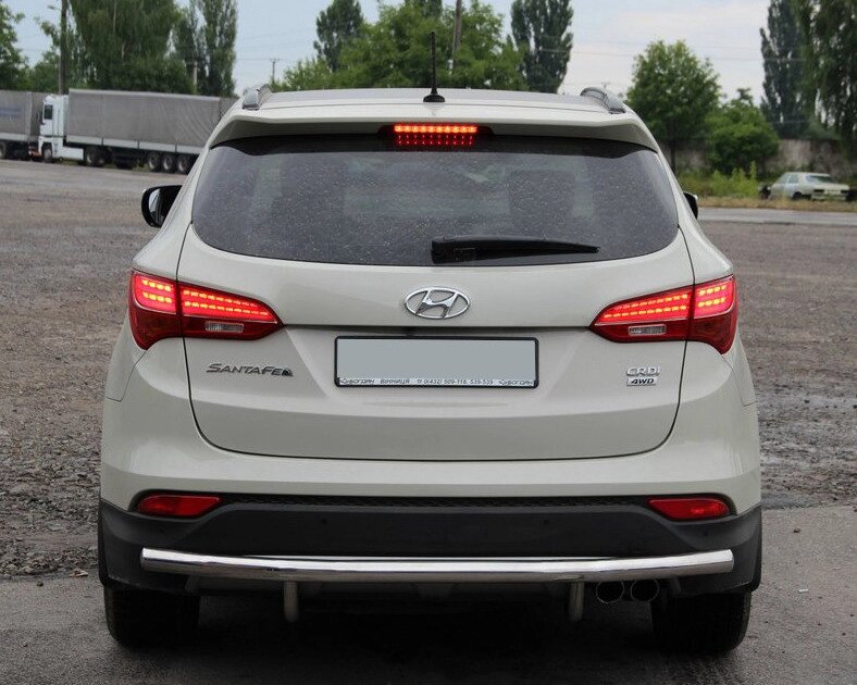 Задня дуга AK002 (нерж.) для Hyundai Santa Fe 3 2012-2018рр. від компанії AUTOAS - фото 1