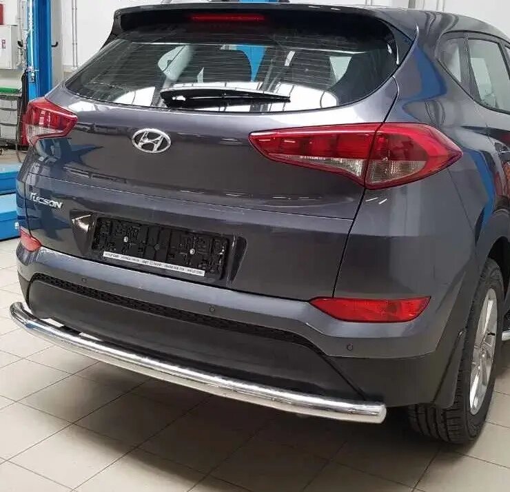 Задня дуга AK002 (нерж.) для Hyundai Tucson TL 2016-2021рр. від компанії AUTOAS - фото 1