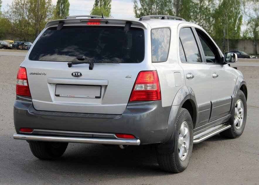 Задня дуга AK002 (нерж.) для Kia Sorento 2002-2009 рр. від компанії AUTOAS - фото 1