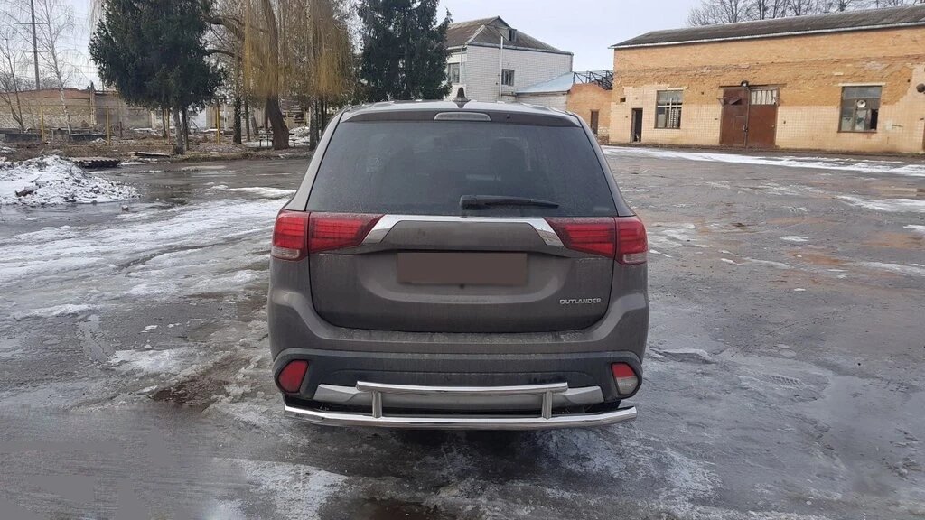 Задня дуга AK004-2 (нерж) для Mitsubishi Outlander 2012-2021 рр. від компанії AUTOAS - фото 1