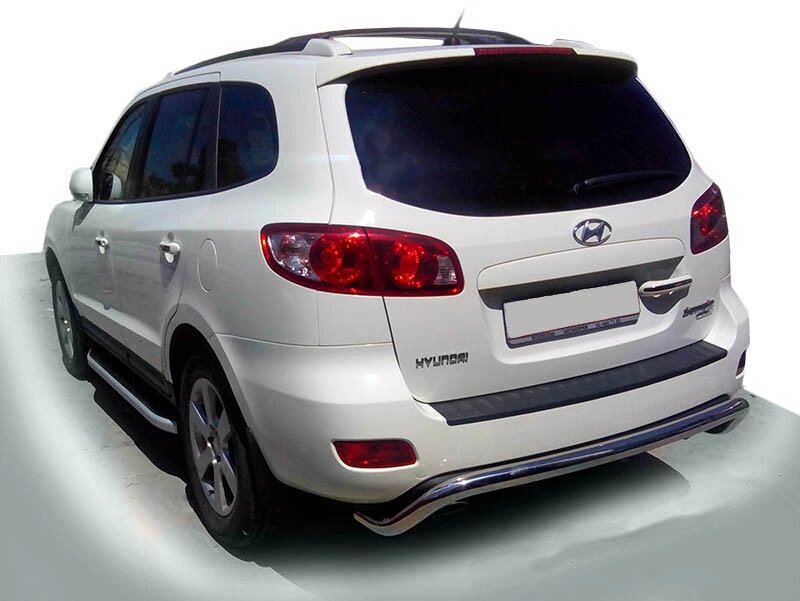 Задня дуга AK007 (нерж.) для Hyundai Santa Fe 2 2006-2012рр. від компанії AUTOAS - фото 1