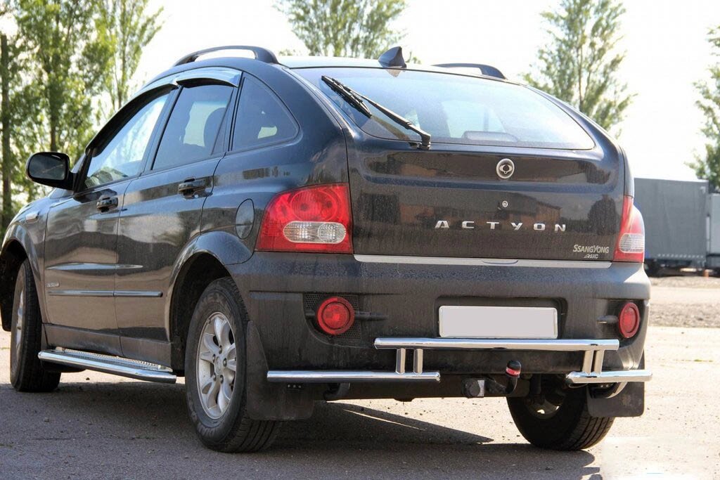 Задня захист AK005-2 (нерж) для SsangYong Action 2006 мм. від компанії AUTOAS - фото 1