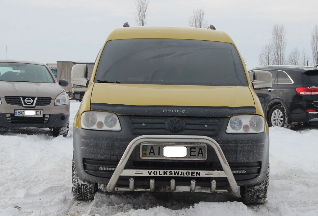 Захист переднього бампера - Кенгурятник Volkswagen Сaddy (2003-2010)  з логотипом і грилем 51мм від компанії AUTOAS - фото 1