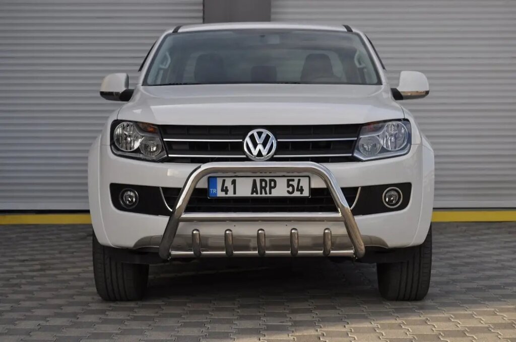 Захист переднього бампера - Кенгурятник з трубою і грилем для Volkswagen Amarok 2010-2016+ від компанії AUTOAS - фото 1