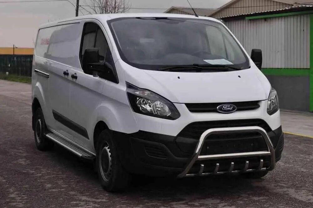 Захист переднього бампера - Кенгурятник з трубою і грилем Ford Custom (12+) від компанії AUTOAS - фото 1